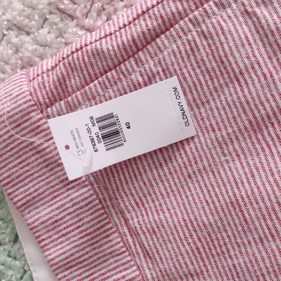 NWT Old Navy Size 40 Ultimate Slim Built In Flex Red Stripe Linen Blend Shorts - Picture 12 of 14